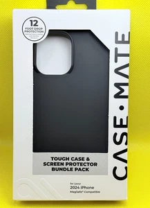 Black Case-Mate Tough Case & Screen Protector Pack for Apple iPhone 16 NEW - Picture 1 of 5
