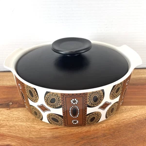 J&G Meakin Vintage Lidded Casserole Dish Mid-Century Ceramic Brown 3" - Picture 1 of 15