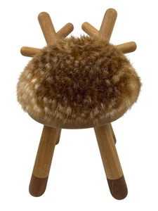 Elements Optimal Bambi Chair Faux Fur Wooden Legs Brown T2432 U7 - Picture 1 of 8