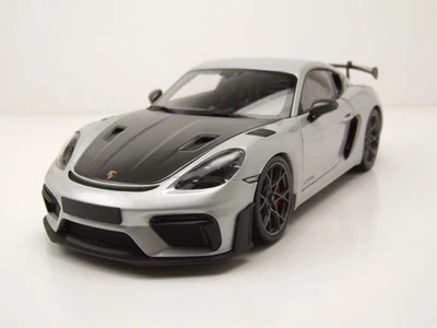 Porsche Cayman GT4 RS Weissach Package 2024 Argento Modellino 1:18 Minichamps - Immagine 1 di 4