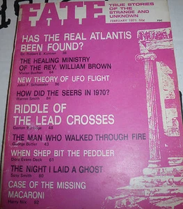 Fate Magazine February 1971 Has Atlantis been found? Rev William Brown - Bild 1 von 1