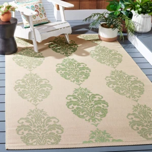 SAFAVIEH Outdoor CY2720-1E01 Courtyard Natural / Olive Rug - Picture 1 of 27