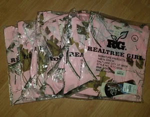 Womens Realtree Girl Pink Camo Shirts Size XL NEW! STILL IN PLASTIC BAG! - Picture 1 of 1