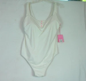 Stoney Clover Lane White Ribbed One Piece Swimsuit Size  24W Cheeky High-Leg NWT - Picture 1 of 13