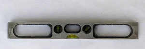Aluminum 3-vial vintage torpedo Level 9" long made In Japan, owner name engraved - Picture 1 of 7