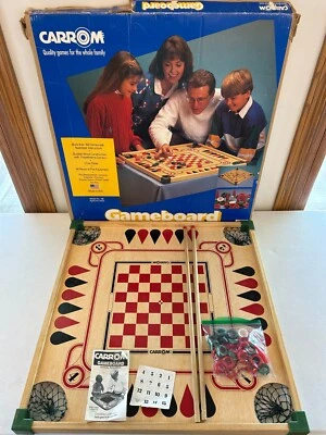 Vintage Carrom Wood Game Board Table Set Model 108 USA Backgammon Checkers - Image 1 of 4