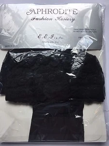 Overknee Strumpf schwarz transparent Spitze Top Silikon Stay Up Strumpfwaren Kostüm - Bild 1 von 6