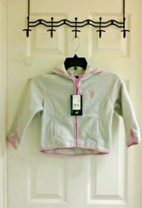 U.S. Polo, hooded sweater, little girl's size 5/6 gray pink, Zip Up NWT $40 - Picture 1 of 4