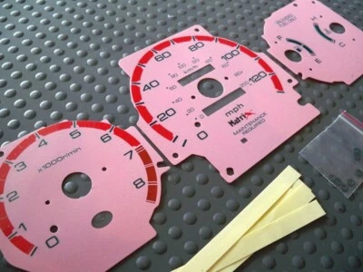 Fits 96-00 Honda Civic EX LX Manual MT Cluster Glow Through Face Gauges Pink - Image 1 of 4