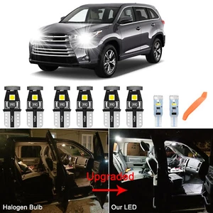 White Interior LED Light Bulbs Package Kit For Toyota Highlander 2014-2021 +Tool - Picture 1 of 9