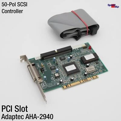 ADAPTEC AHA-2940 SCSI PCI SLOT CONTROLLER ADAPTER 50-PIN POL HDD SCANNER CD-ROM - Bild 1 von 3