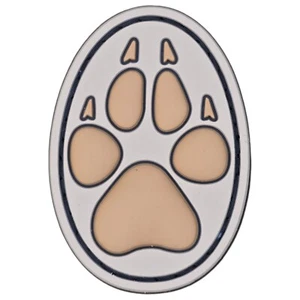 DOG PAW PRINT BADGE SYMBOL OVAL TACTICAL DESERT 3D PVC HOOK ANIMAL PATCH - Picture 1 of 2