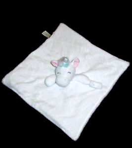Carters Unicorn Pacifier Holder Baby Blanket White Rainbow Mane Security Lovey
