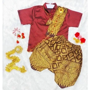 Abito da sposa tradizionale tailandese gonna di stoffa top per ragazzo bambini non include gioielli๑ - Foto 1 di 8