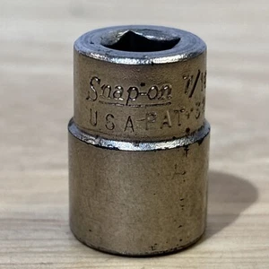 Snap On 7/16" Shallow Socket 1/4" Drive 6 Point TM14 Vtg USA - Picture 1 of 6