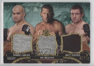 2014 Topps UFC Knockout Emerald /18 Robbie Lawler Pat Miletich Matt Hughes