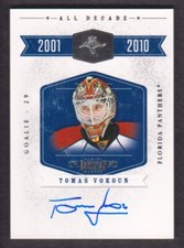 2010-11 Dominion Hockey All Decade Autograph #TV Tomas Vokoun Auto 41/50