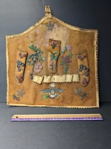 SIGNIFICANT RARE NATIVE AM, PLAINES INDIAN BEADED SAMPLER - Picture 1 of 9