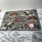 Tapestry Place Mat Merry Christmas Village Snowflake Holiday Trees 13x19