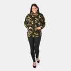 PASSAGE Army Green Leopard Faux Fur Zip Front Coat-2X Ultra Soft Quick Drying