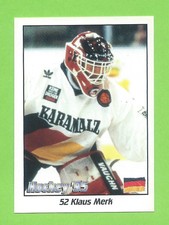 1995 Panini Hockey World Championship '95 #52 Klaus Merk Germany