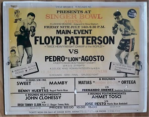 FLOYD PATTERSON vs PEDRO AGOSTO - Original Vintage On Site Poster 1972 - Picture 1 of 1