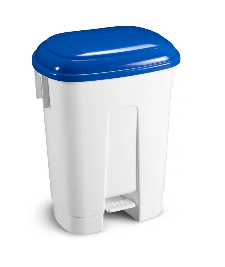TTS Abfalleimer Derby 60 Liter Deckel blau Mülleimer Abfallbehälter mit Pedal