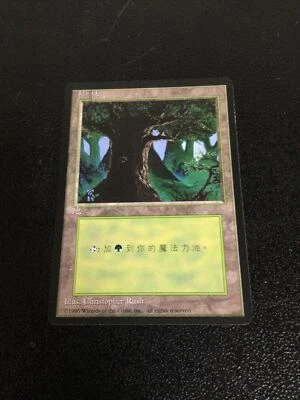 ARTIST PROOF Magic the Gathering CHINESE Forest FBB UN SIGNED Christopher Rush - Image 1 of 2