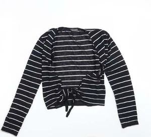 Primark Womens Black V-Neck Polyester Blend Wrap Jumper Size 10 - Picture 1 of 12