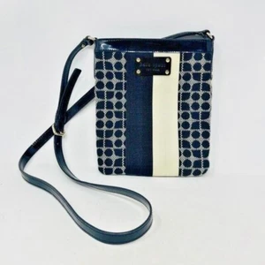 Kate Spade Classic Noel Thomas Crossbody Bag Purse Womens Black Patent & Fabric - Picture 1 of 11