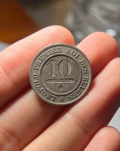 Belgium, 1862, white copper coin, beautiful, coin, old coin, coins. - Picture 1 of 24