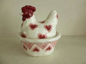 Emma Bridgewater Pink Hearts Small Hen On Nest Collectors Club Exclusive New - Picture 1 of 7
