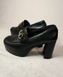 Steve Madden "Cinderella" Block Heel Loafer Wm Sz 9 Shoes Retro Preppy  - Picture 1 of 6