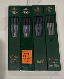 Lot 4 Packs Faber Castell Drawing Leads / F H 2H 4H Used - Picture 1 of 6