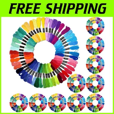 50 Colors of Cotton Embroidery Floss - 500 Skeins for Arts & Crafts Perfection - Image 1 of 4