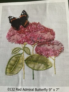 Rowandean Embroidery Kit Red Admiral Butterfly 9 X 7 “. 0132 - Picture 1 of 3
