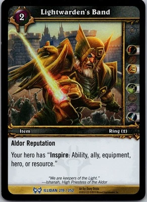 Lightwarden's Band 219/252 - FOIL - Hunt For Illidan - World of Warcraft TCG - Image 1 of 2