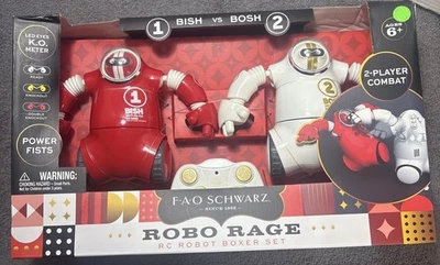 FAO Schwarz Robo Rage RC Robot Boxer Set Wireless Remote LED Light Sound Effects - Image 1 of 4