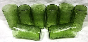 8 MCM Anchor Hocking 1970er PAGODE Avocado Grün 5"h Glas Becher - 12oz. cap. - Bild 1 von 5