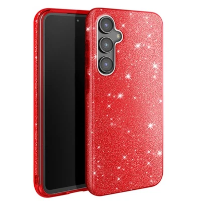 Avizar Coque à Paillettes pour Samsung Galaxy S23 FE Antichoc Scintillant Rouge - Photo 1/4