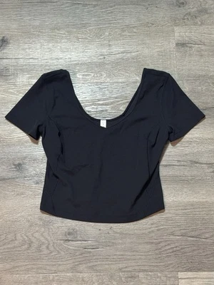 Camiseta Lululemon Align Negra Manga Corta Top Ajustado Para Mujer 8 Usada en Excelente Condición Foto 1 de 4