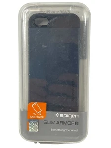 Spigen SLIM ARMOR S Case for iPhone 5s/5 Black Metal Slate Brand New - Picture 1 of 3