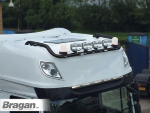 Roof Bar TYPE C+Spots+LED+Beacon+Horn To Fit DAF XF 106 2013+ SuperSpace BLACK