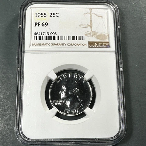 1955 25C Washington SILVER PROOF Quarter, NGC PF69 (75045) Cover