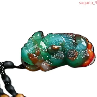 吊坠天然彩色玉精灵吊坠项链珠宝幸运护身符 — 第 1/3 张图片