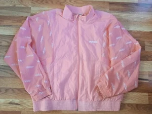 Adidas Favorites Logo Zip Up Pink Track Jacket Womens Sz M All Over Logo EUC - Picture 1 of 9