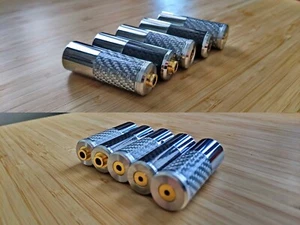 Chrome finish Carbon 4 pin XLR to 2.5mm 4.4mm 3.5mm female adapter gold plated - Picture 1 of 20