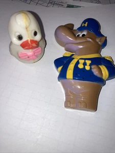 2 RARE toys Hard Plastic H Hardees Rhino Rattle Applause +suction cup duck bow o - Picture 1 of 24