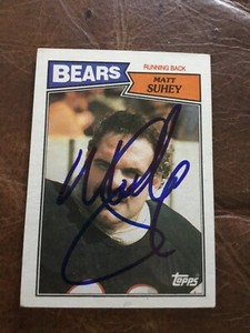 Matt Suhey 1987 CHICAGO BEARS RB Topps #47 NFL Football Card IP Autographed