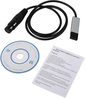 Adattatore, Da Mini USB a Interfaccia DMX Controller Adattatore DMX512 Controlle - Immagine 1 di 4